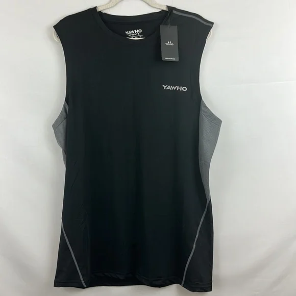 Men's Tank Tops Quick Dry Workout Swim Beach Shirts Sleeveless Large - Picture 6 of 11